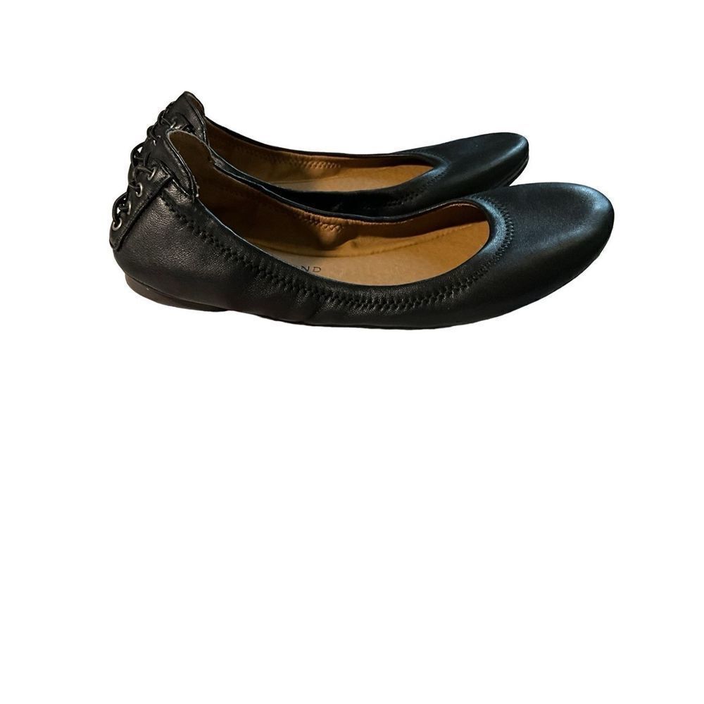 Lucky Brand Leather Ballet Flats with Lace Up Heel Details